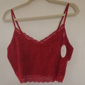 Red Lace Crop Bralette